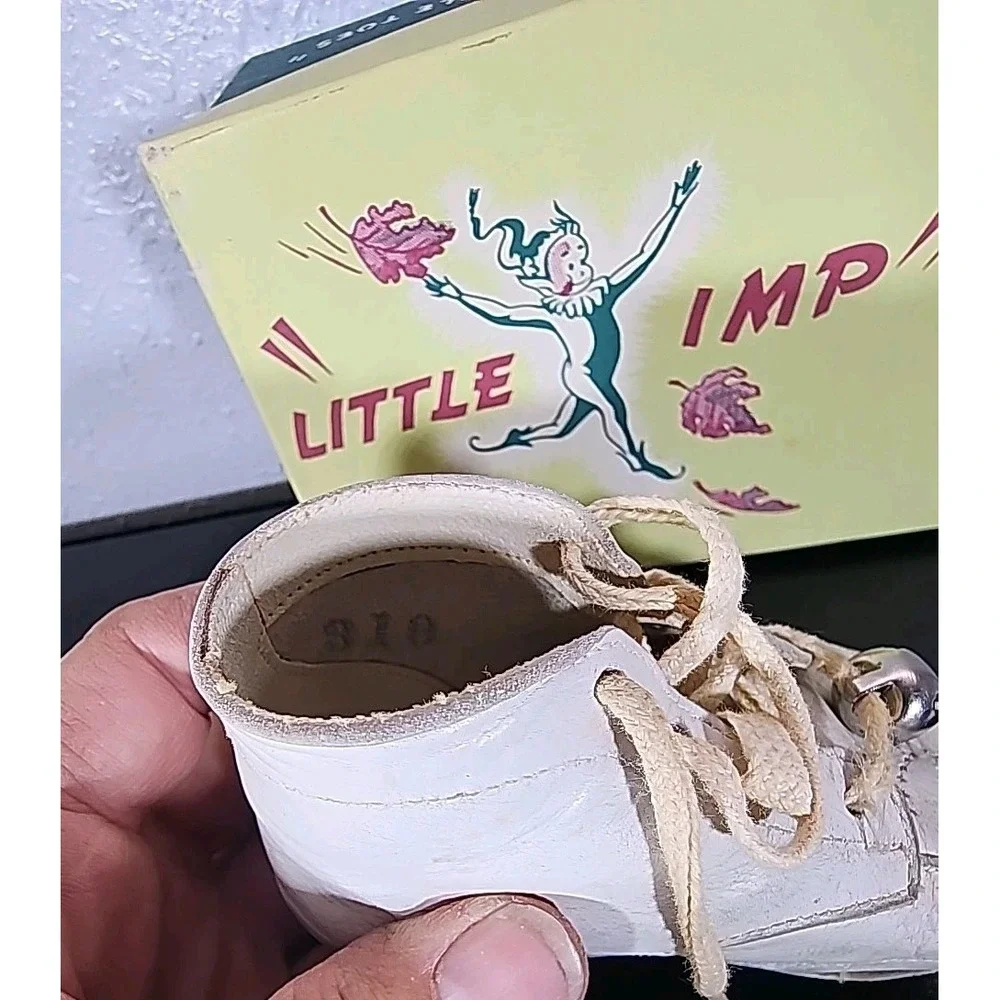 Vintage Little Imp‎ Baby Shoes With Original Box 1947(Printed On Box)